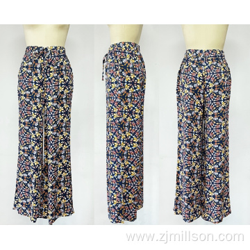 PRINTED WIDE LEG PANTS